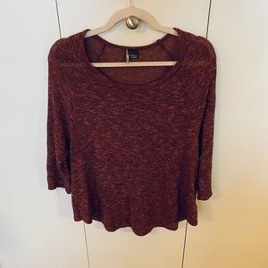 Urban Outfitters Sparkle & Fade Thin Knit Rust Red Burnt Orange Sweater Sz Med